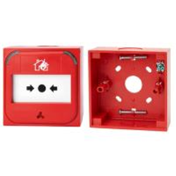 Avvisatore di allarme ripristinabile, resistenza 100 Ohm, colore rosso, include scatola per montaggio.