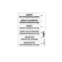 Set di etichetta per avvisatore manuale bianco 240365 lingua Inglese, Francese, Italiana, Polacca, Portoghese e Spagnola