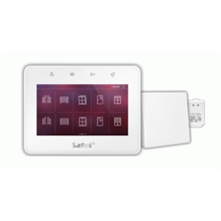 Kit composto da centrale PERFECTA 64 zone ibrida, box Opu4-P, trasf TR40VA e tastiera INT-TSG2R-W