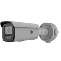 Telecamera TruVision 4MP, FULL COLOR IP Ottica fissa 2,8mm, Bullet, Luce Bianca 60M, Microfono e altoparlante incorporati, Luce strobo di allarme incorporata, Colore Grigio