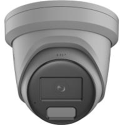 Telecamera TruVision 4MP, FULL COLOR IP Ottica fissa 2,8mm, Turret, Luce Bianca 30M, Microfono e altoparlante incorporati, Luce strobo di allarme incorporata, Colore Grigio