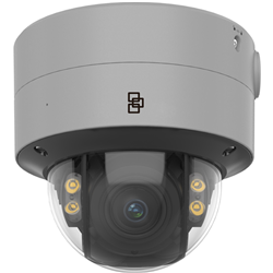 Telecamera TruVision 4MP, FULL COLOR IP ottica motorizzata varifocale 2,8mm/12mm, Dome, Luce Bianca 40M, Colore Grigio