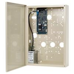 Controllore standalone intelligente per 4 varchi/ascensori con doppio bus, alimentatore e porta TCP-IP. Con software per la gestione degli utenti.