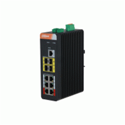 Switch Industrial Layer 2 managed con 10 porte Gigabit (6 PoE <120 W + 4 SFP), capacità switching 56 Gbps