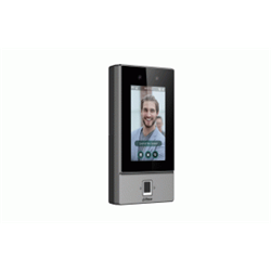 Terminale per controllo accessi standalone da interno/esterno IP65 serie FACT, display LCD touch capacitivo da 4.3", risoluzione 272x480, sblocco tramite volti, QR code, impronte digitali, card IC e p