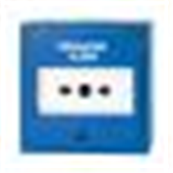 Avvisatore manuale indirizzato serie 3000 con isolatore colore blu - IP41, non include scatola di montaggio. Scritta serigrafata "EVACUATION ALARM"