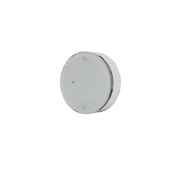 Rilevatore ottico di fumo nebula,stand-alone certificato EN 14604:2005,  per rilevazione incendi, design di colore bianco con cristallo opaco, completo di batteria al litio da 9V.